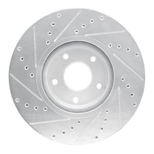 Nissan Juke Brake Rotor (1) - Front Right - R1 Concepts - Drilled & Slotted - Silver - `07-`17